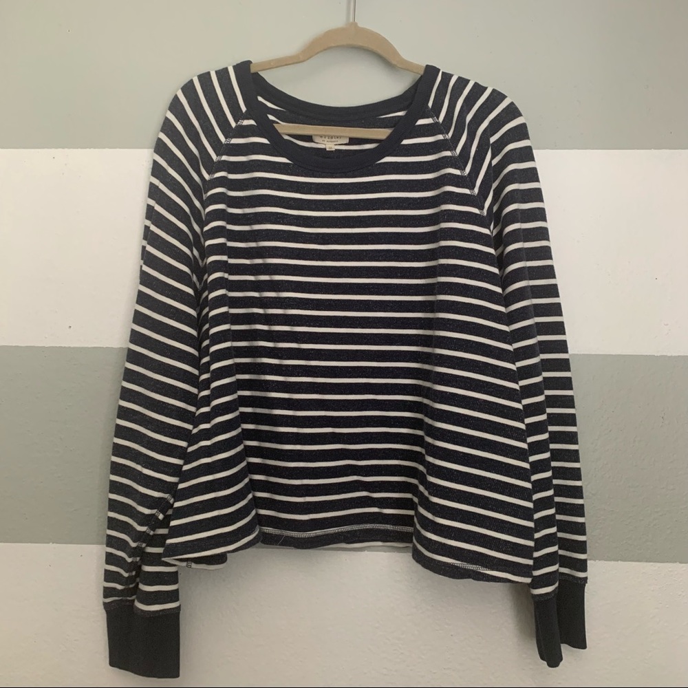Madewell crop striped sweatshirt